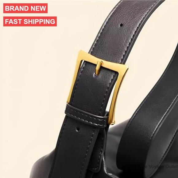 Genuine Leather Hobo Bag Crossbody Shoulder Purse Adjustable Strap Zipper - Picture 5 of 7